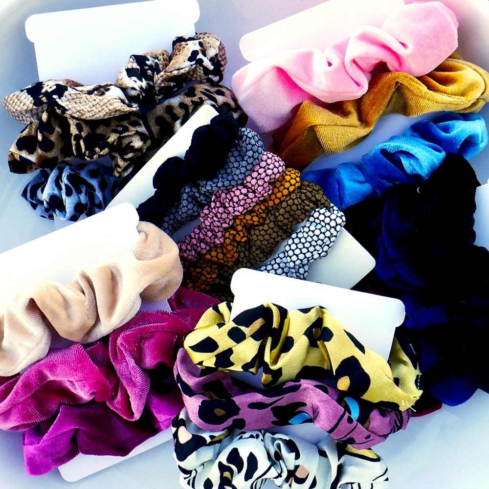 Colorful Small Pebble Scrunchy Set - Picture 2 of 3